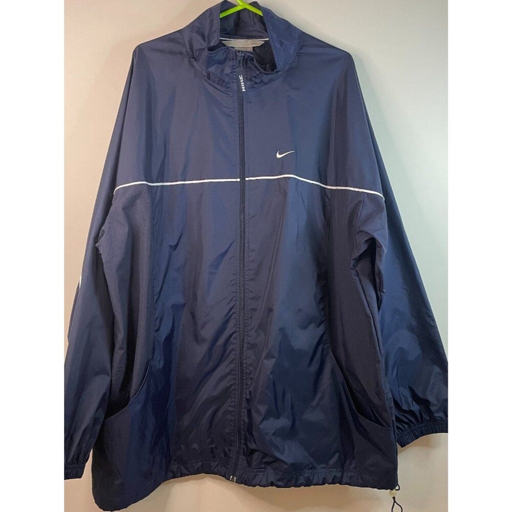 Vintage 90s Nike Nylon Navy Blue Windbreaker Size XL